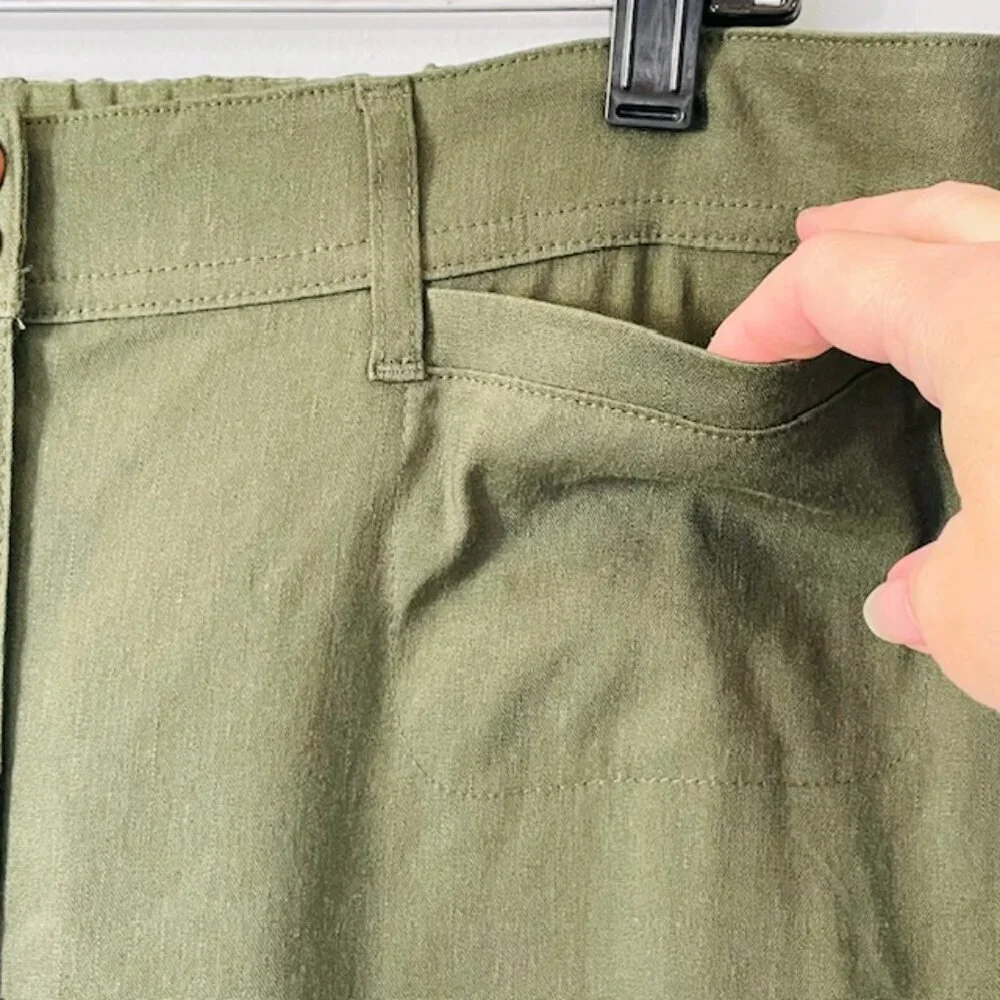 J. Jill Linen-Stretch Wide-Leg Crop in Spanish Moss Size Medium - Picture 5 of 9